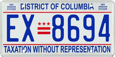 DC license plate EX8694