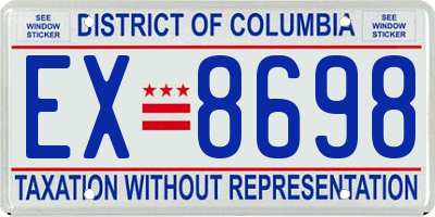 DC license plate EX8698