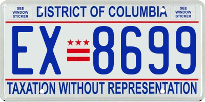 DC license plate EX8699