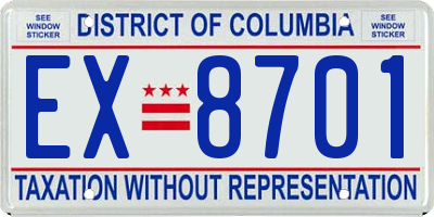 DC license plate EX8701