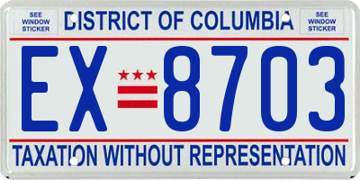 DC license plate EX8703