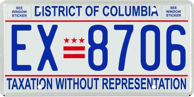 DC license plate EX8706