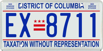 DC license plate EX8711