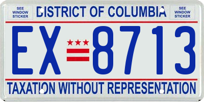 DC license plate EX8713