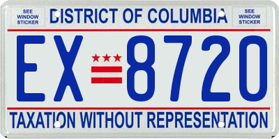 DC license plate EX8720