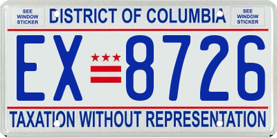 DC license plate EX8726