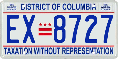 DC license plate EX8727