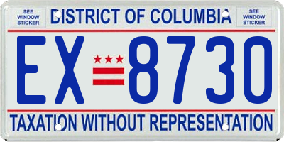 DC license plate EX8730