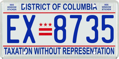 DC license plate EX8735