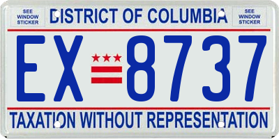 DC license plate EX8737