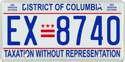 DC license plate EX8740