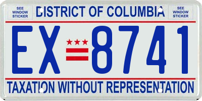 DC license plate EX8741