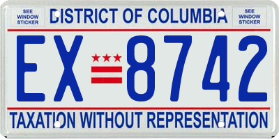 DC license plate EX8742