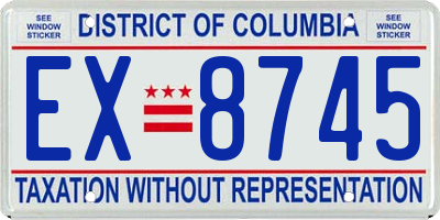 DC license plate EX8745