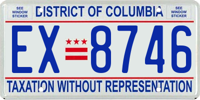 DC license plate EX8746