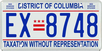 DC license plate EX8748