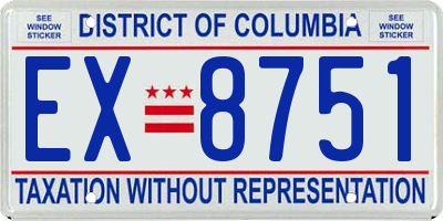 DC license plate EX8751