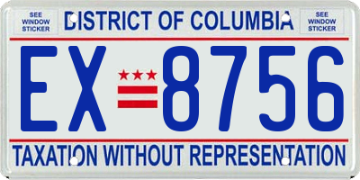 DC license plate EX8756