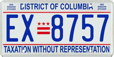 DC license plate EX8757