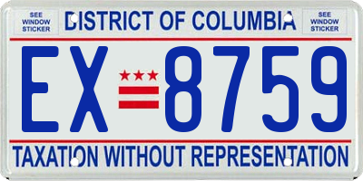 DC license plate EX8759