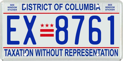 DC license plate EX8761