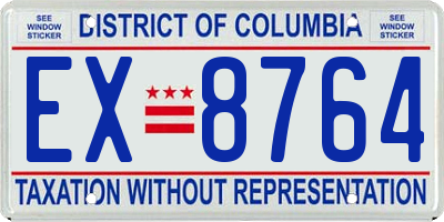 DC license plate EX8764