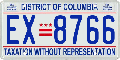 DC license plate EX8766