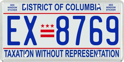 DC license plate EX8769