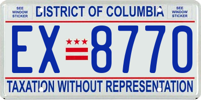 DC license plate EX8770
