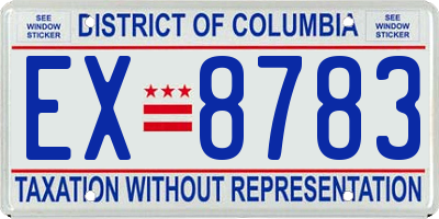 DC license plate EX8783
