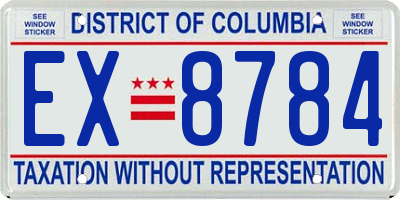 DC license plate EX8784