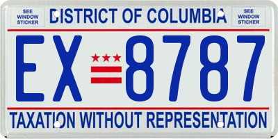 DC license plate EX8787