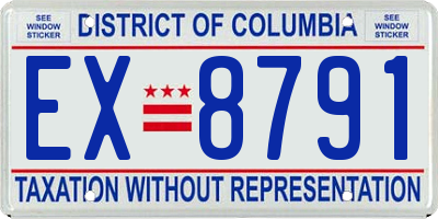 DC license plate EX8791