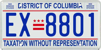 DC license plate EX8801