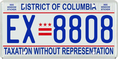DC license plate EX8808
