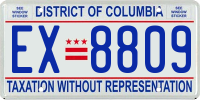 DC license plate EX8809