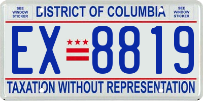 DC license plate EX8819
