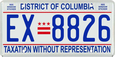 DC license plate EX8826