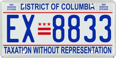 DC license plate EX8833