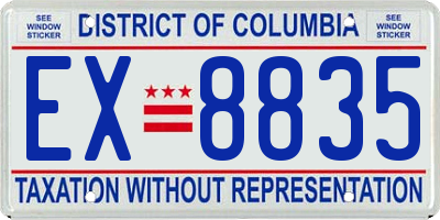 DC license plate EX8835