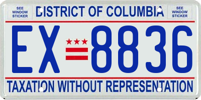 DC license plate EX8836