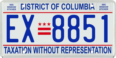 DC license plate EX8851