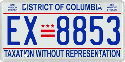 DC license plate EX8853