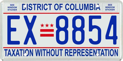 DC license plate EX8854
