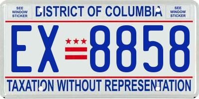 DC license plate EX8858