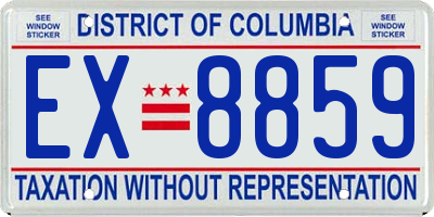 DC license plate EX8859