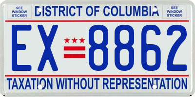 DC license plate EX8862