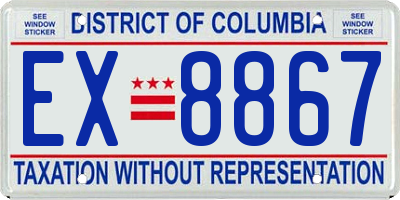 DC license plate EX8867