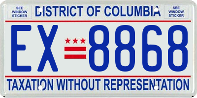 DC license plate EX8868