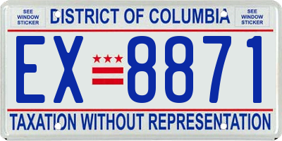 DC license plate EX8871